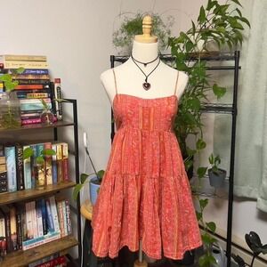 American Eagle Babydoll Mini Sun Dress Size Small Boho Festival 100% Cotton